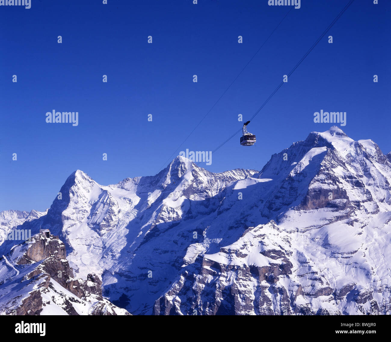 Murren Schilthornbahn Jungfrau area cable car ropeway aerial cableway gondola Eiger Monch