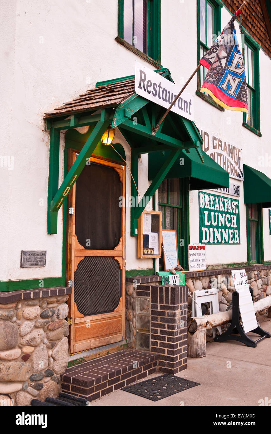 The historic Rio Grande Southern Hotel, Dolores, Colorado Stock Photo