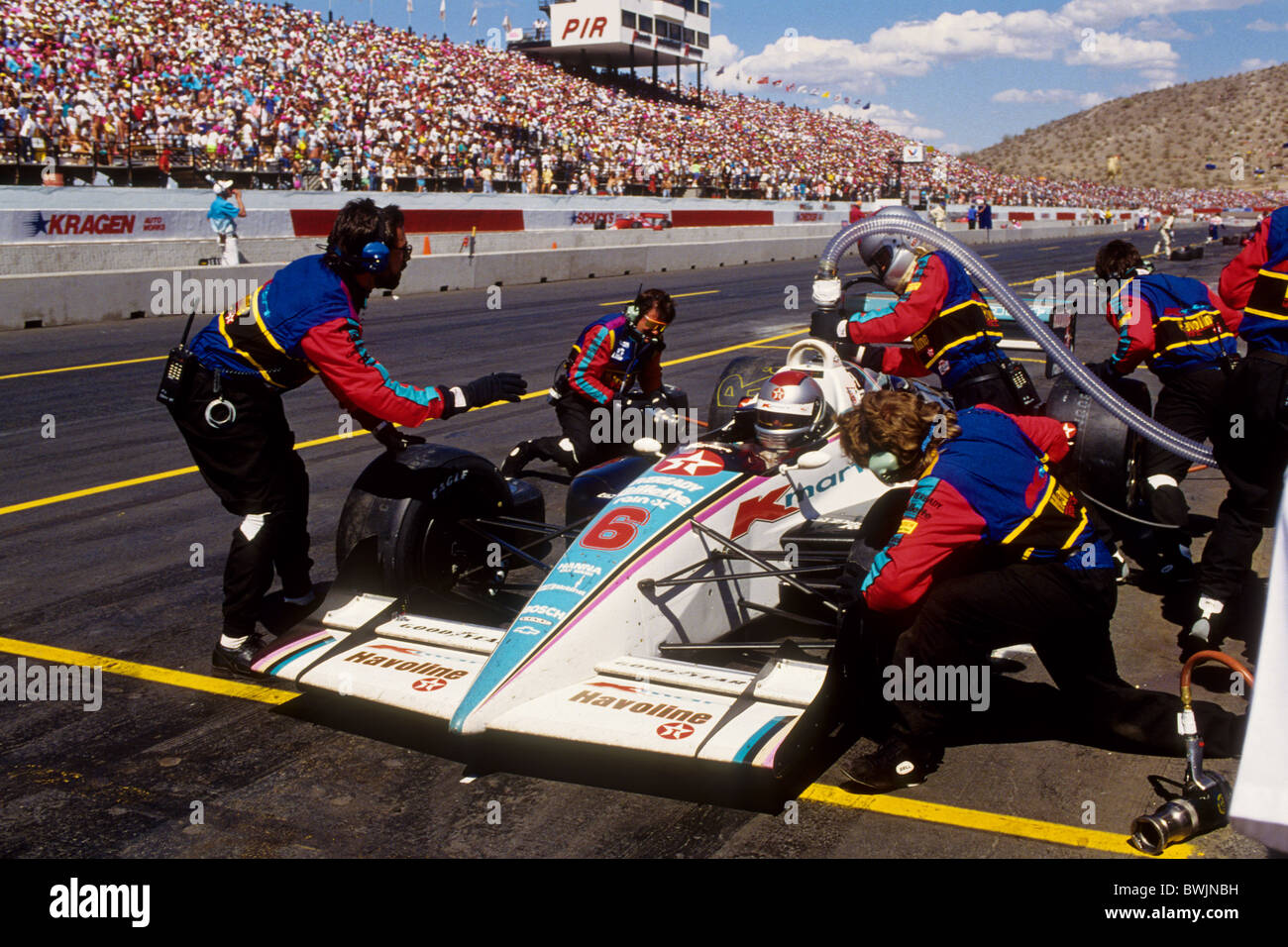 Mario Andretti during the 1990 cart Autoworks 200 in Phoenix, AR. Stock Photo
