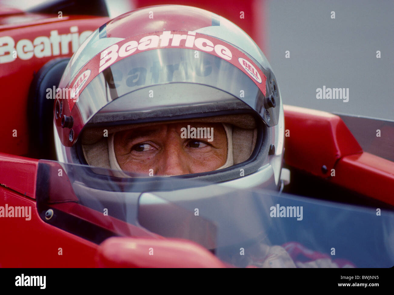 Mario Andretti during the 1985 Indy car Meadowlands US Grand Prix Stock