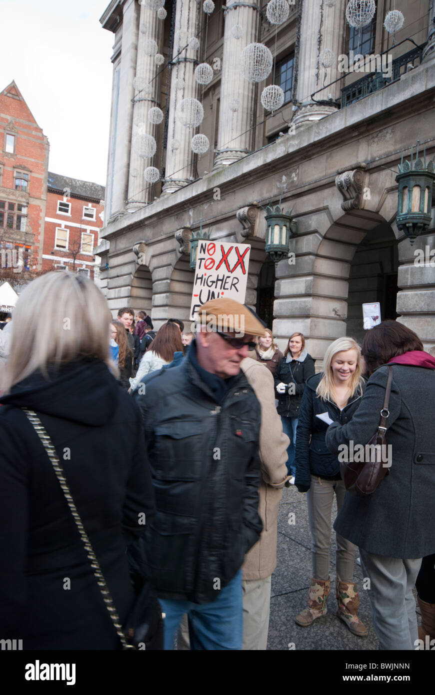 Students demonstrating outside Nottingham Council House about the ...