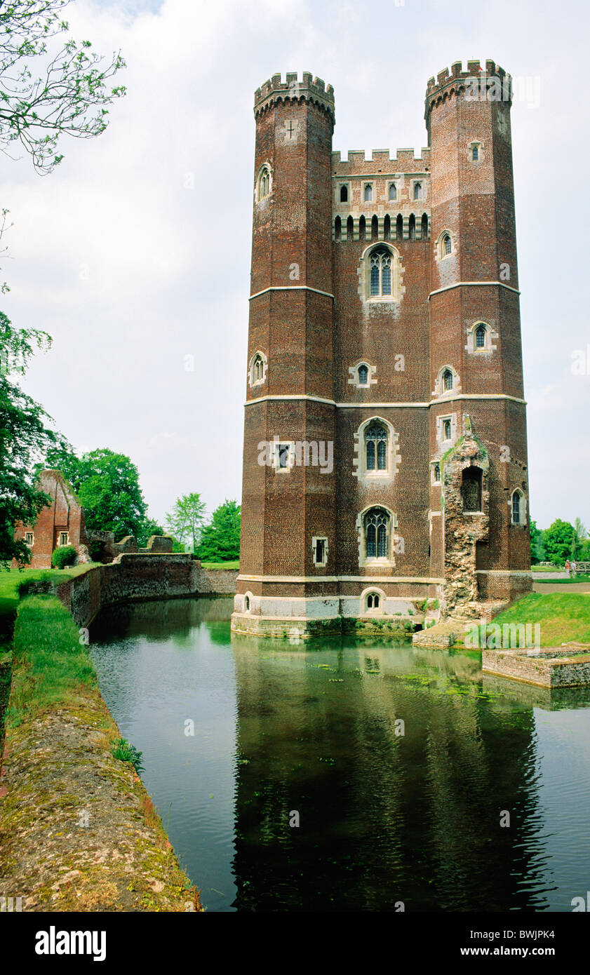 Tattershall Castle, Lincolnshire, England. Built with red brick in 15th C. by Ralph, 3rd Lord Cromwell Stock Photo