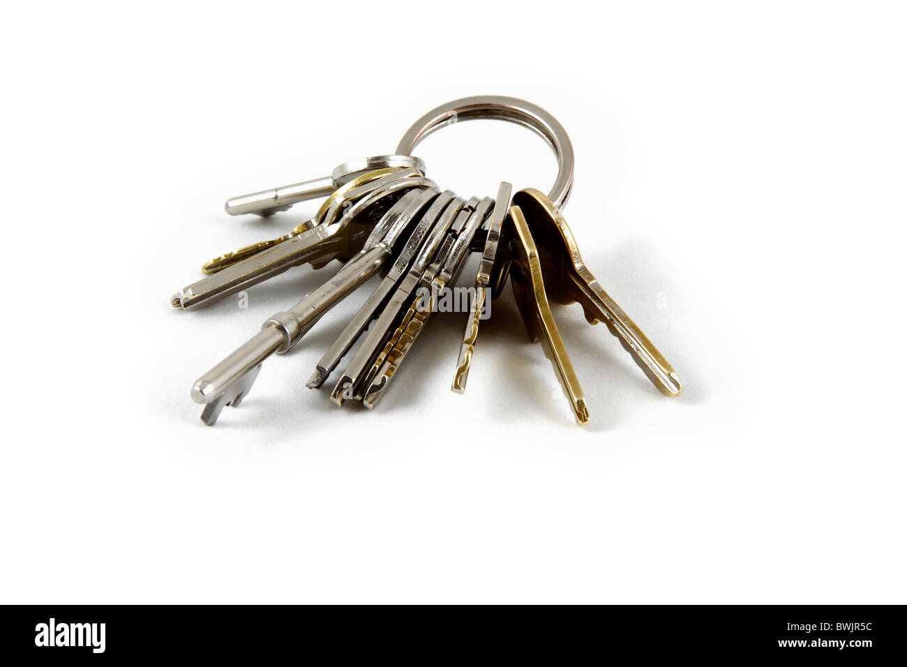 A bunch of Keys on a key ring Stock Photo