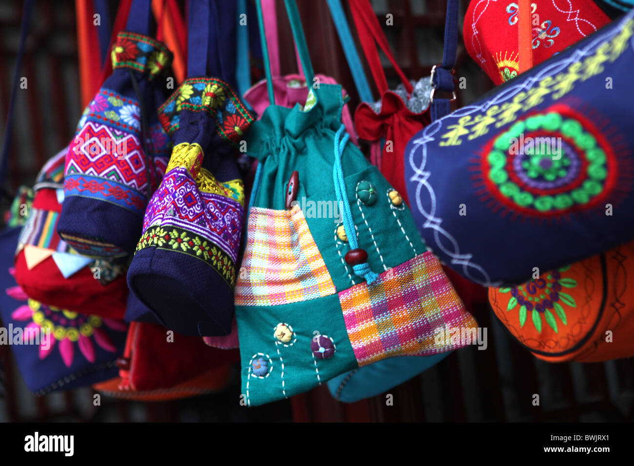 Close-up View Of Indian Handmade Bags In Shop Display Stock Photo, Picture  and Royalty Free Image. Image 193352125.