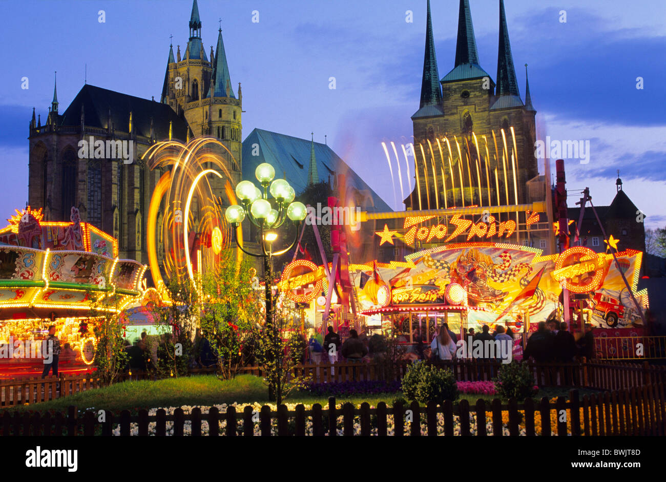 Europe, Germany, Thuringia, Erfurt. Spring festival at the Domplatz