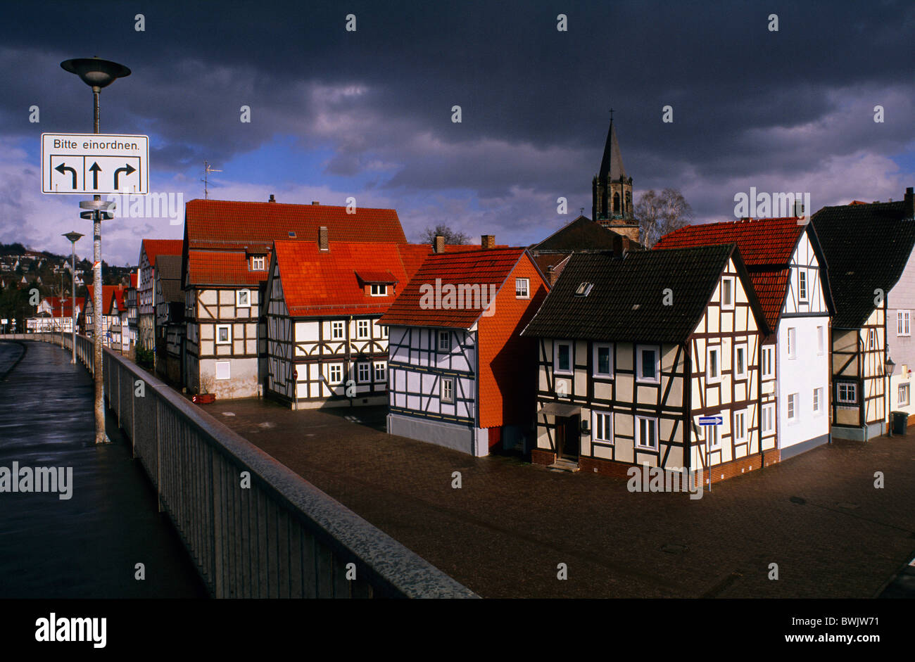 Europe, Germany, Hesse, Rotenburg an der Fulda, halftimbered houses