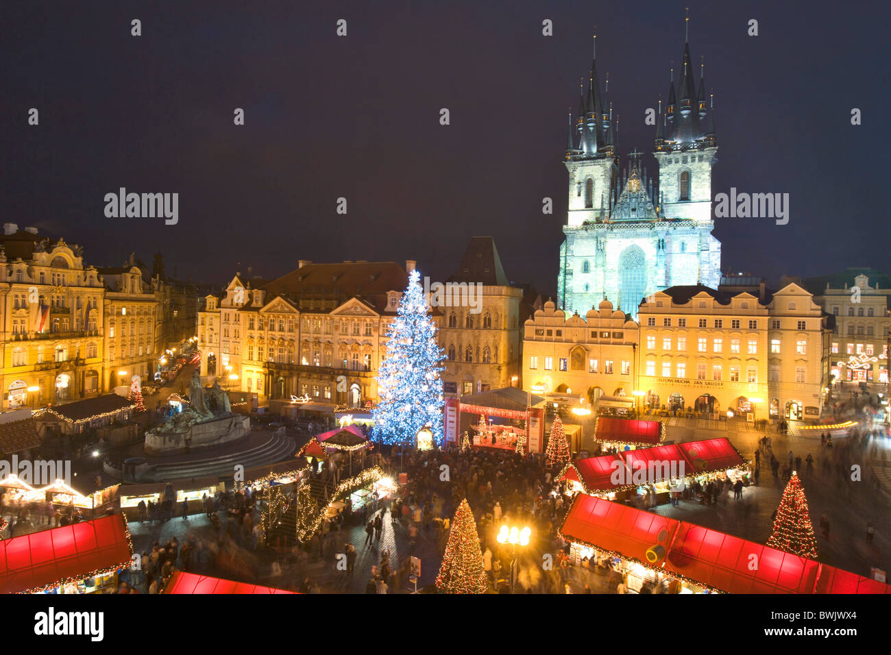 Cities City Cityscape Cityscapes Christmas Christmas tree Church Churches Color Colour Czech Republic Europ Stock Photo