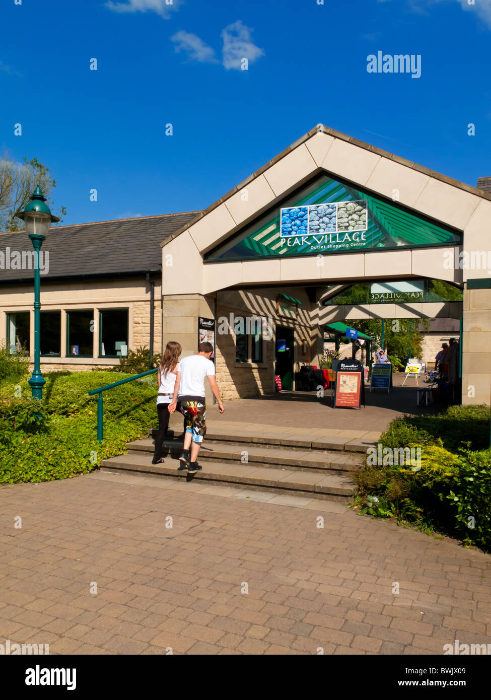 Peak Village Outlet Shopping Centre at Rowsley near Matlock in the Peak District England UK Stock Photo