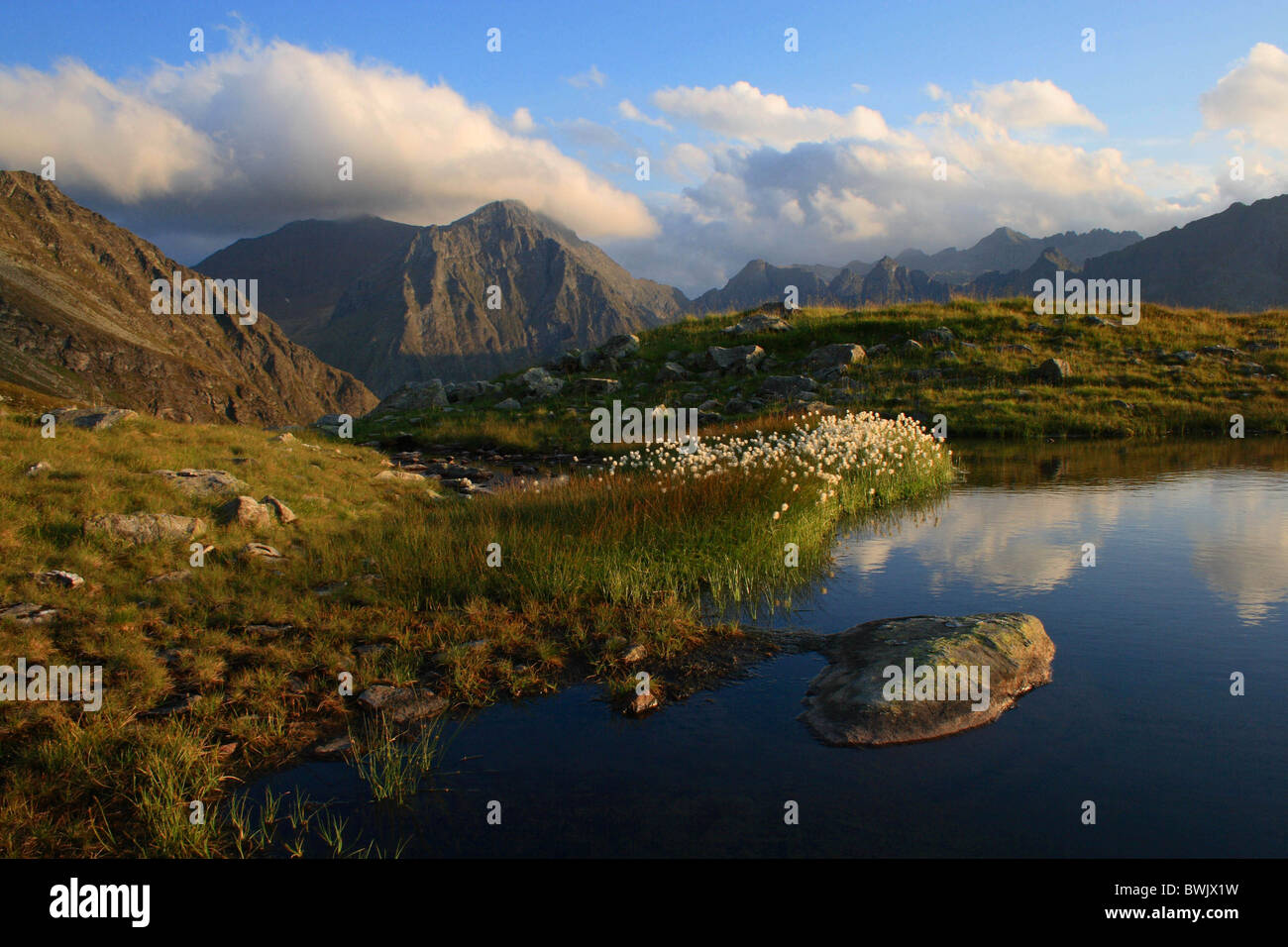 Mountain lake and the summit of Waldhorn in Niedere Tauern, Austria Stock Photo