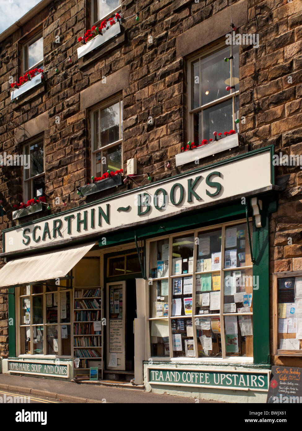 Scarthin Books a highly rated independent bookshop in the village of Cromford in the Peak District Derbyshire England UK Stock Photo