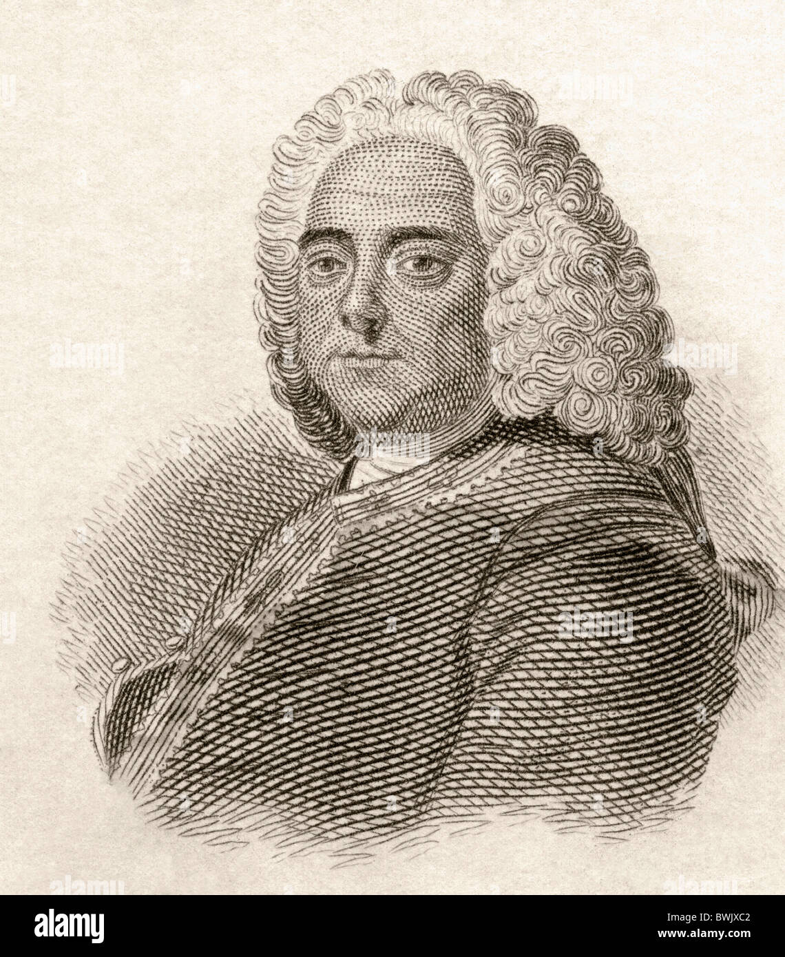 George Frideric Handel, 1685 to 1759. German-British Baroque composer. Stock Photo
