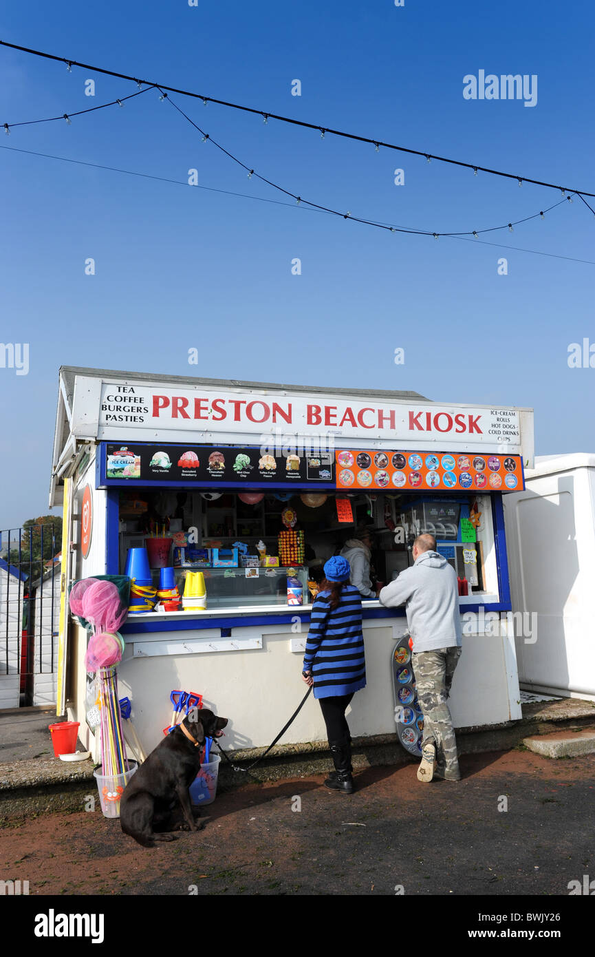 Beach kiosk at Paignton Devon Uk Stock Photo