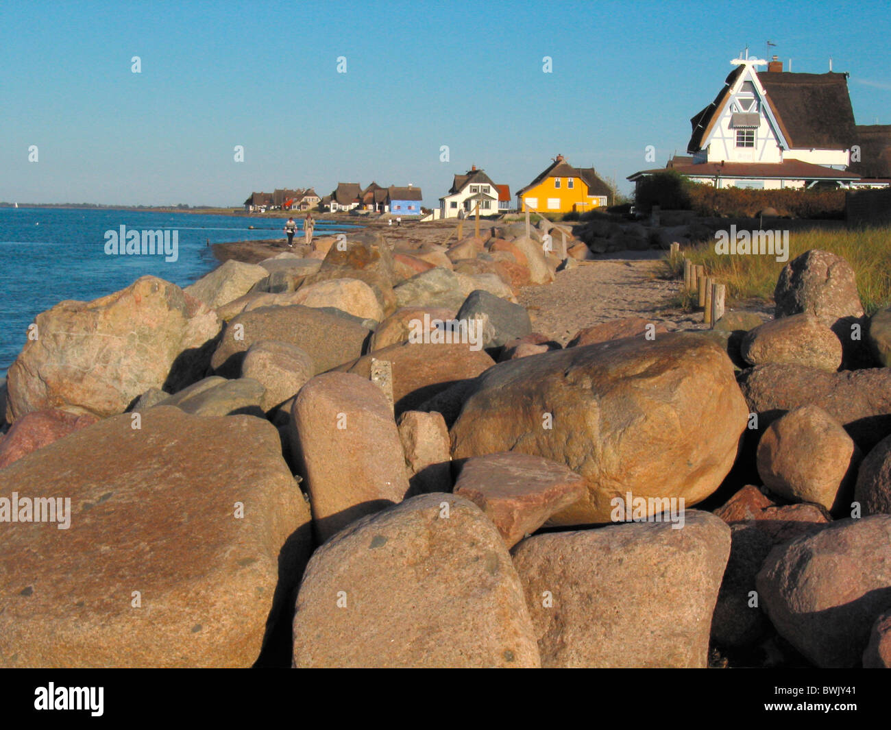 houses homes single-family dwellings Graswarder Heiligenhafen coast Baltic coast Binnensee Baltic Sea Schleswi Stock Photo