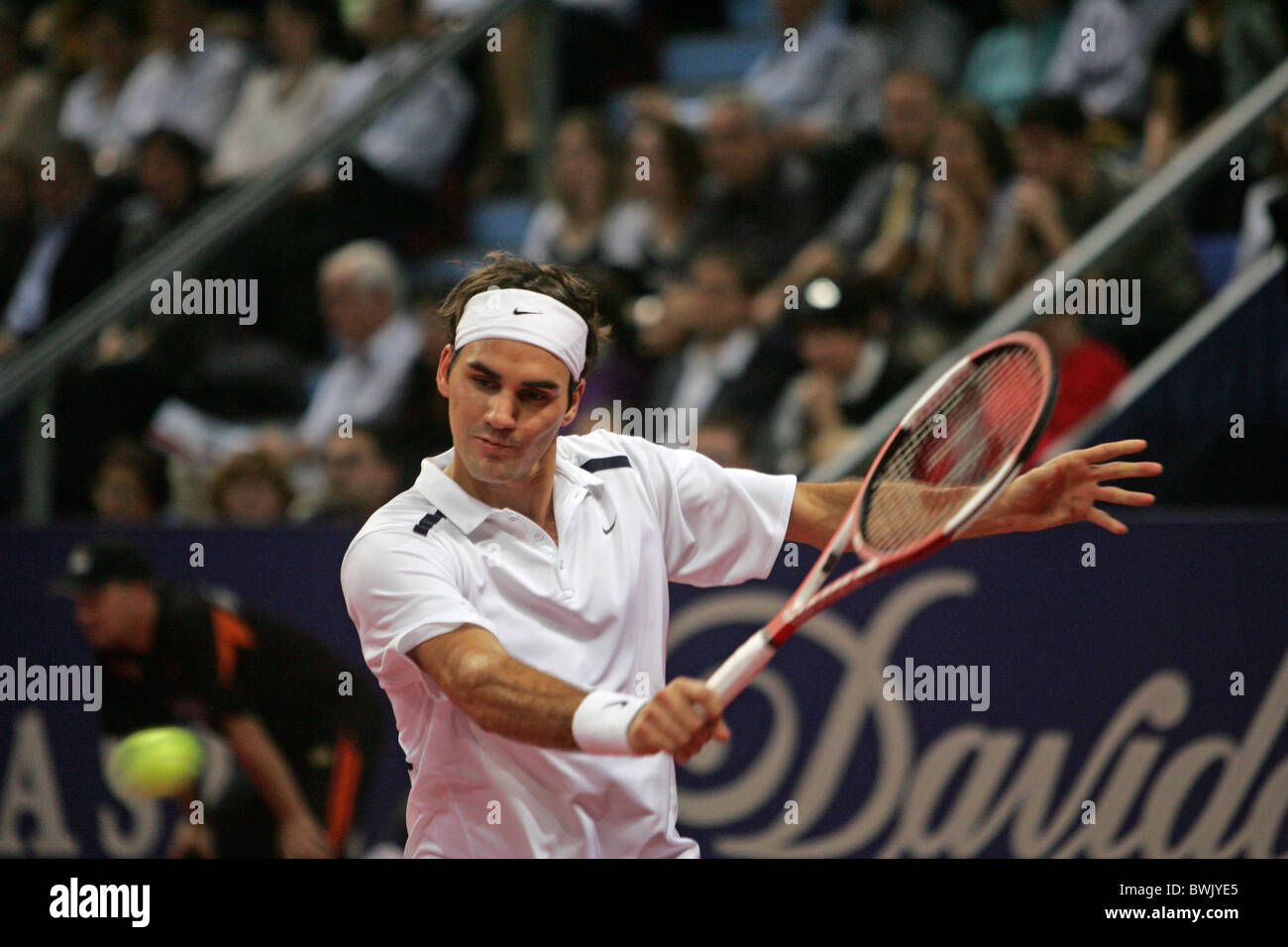 Roger Federer Switzerland Europe tennis player tennis player match sports man tournament Davidoff Swiss Indo Stock Photo