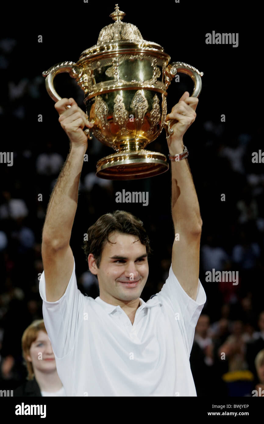 Roger Federer winner winner cup Switzerland Europe tennis player tennis player match sports man tournament Stock Photo