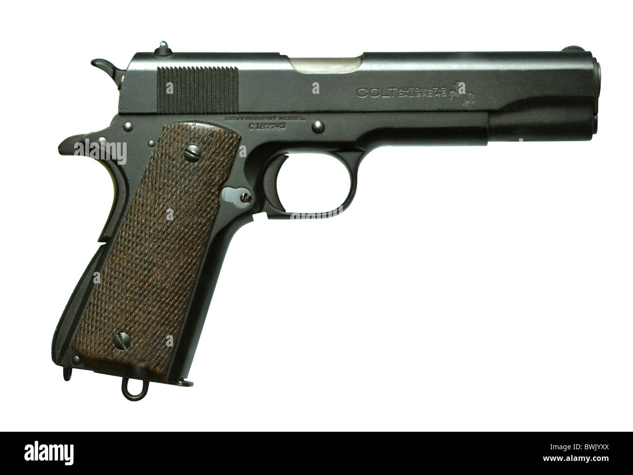 Colt Semi Automatic Pistol .45 calibre M1911A Stock Photo