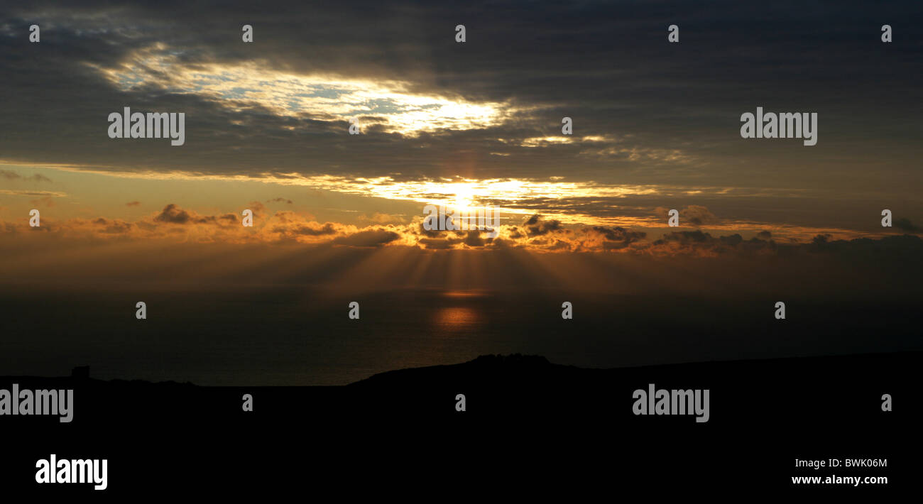 Golden sea coastal landscape sunset panoramic Stock Photo - Alamy