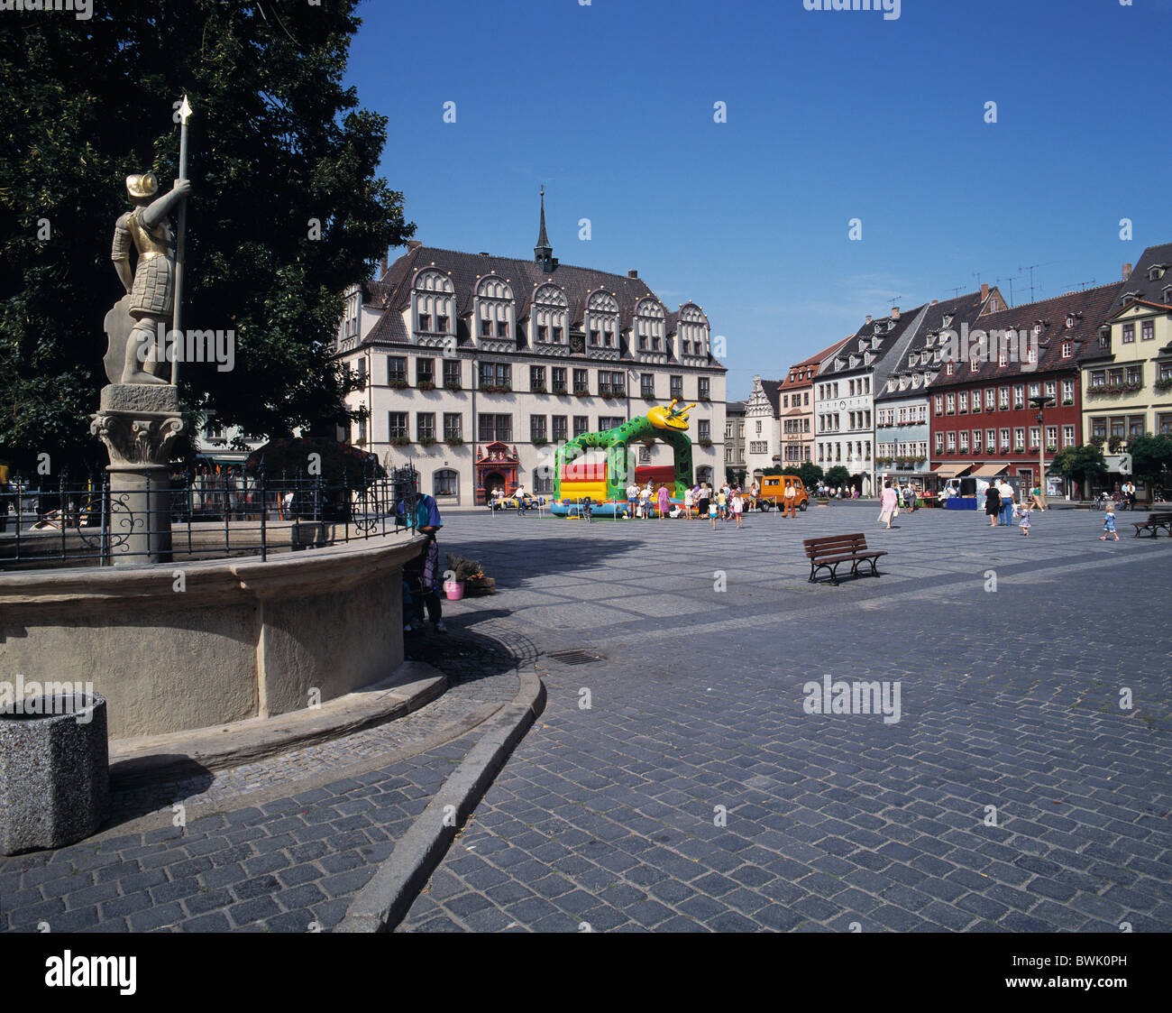 Naumburg city hall Late-Gothic wells marketplace Old Town town city nature reserve Saale Unstrut Triasland G Stock Photo