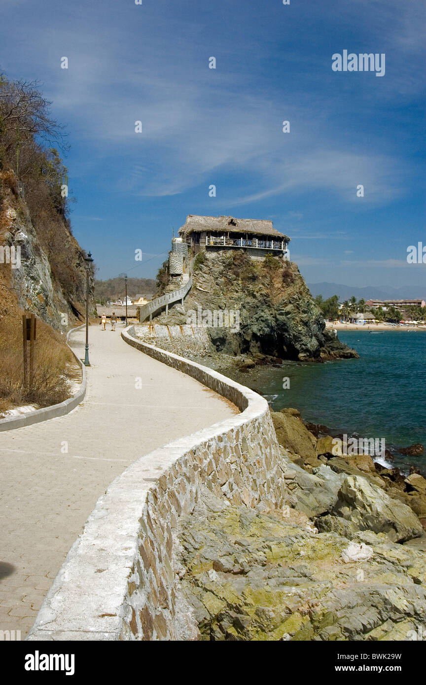 Melaque Jalisco Mexico Central America America promenade coast Stock