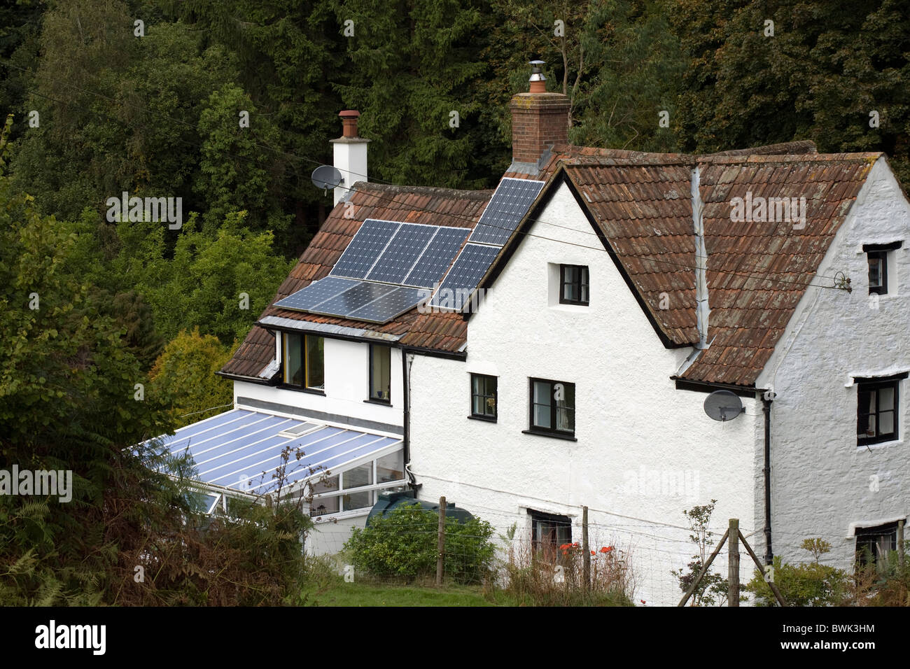 A cottage fitted with solar panels in The Forest of Dean