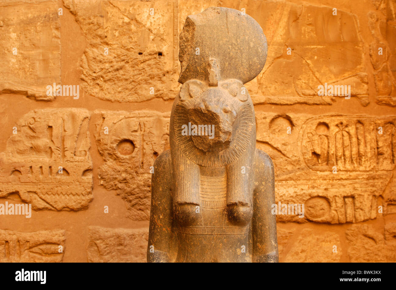 sculpture figure Medinet Habu temple Thebes west Luxor Egypt North ...