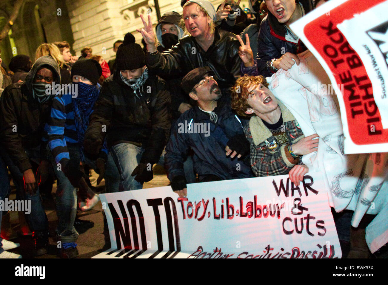LONDON, UK. Students protest against planned tuition fee rises Stock ...