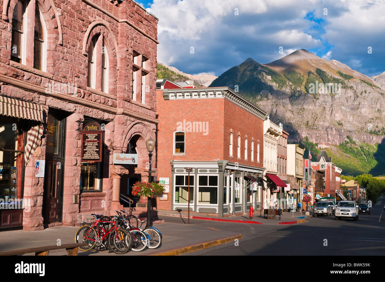 Historic downtown buildings, Telluride, Colorado Stock Photo Alamy