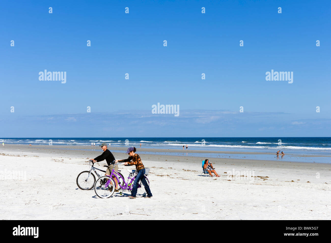 Beach at St Augustine Beach, Anastasia Island, St Augustine, Florida, USA Stock Photo