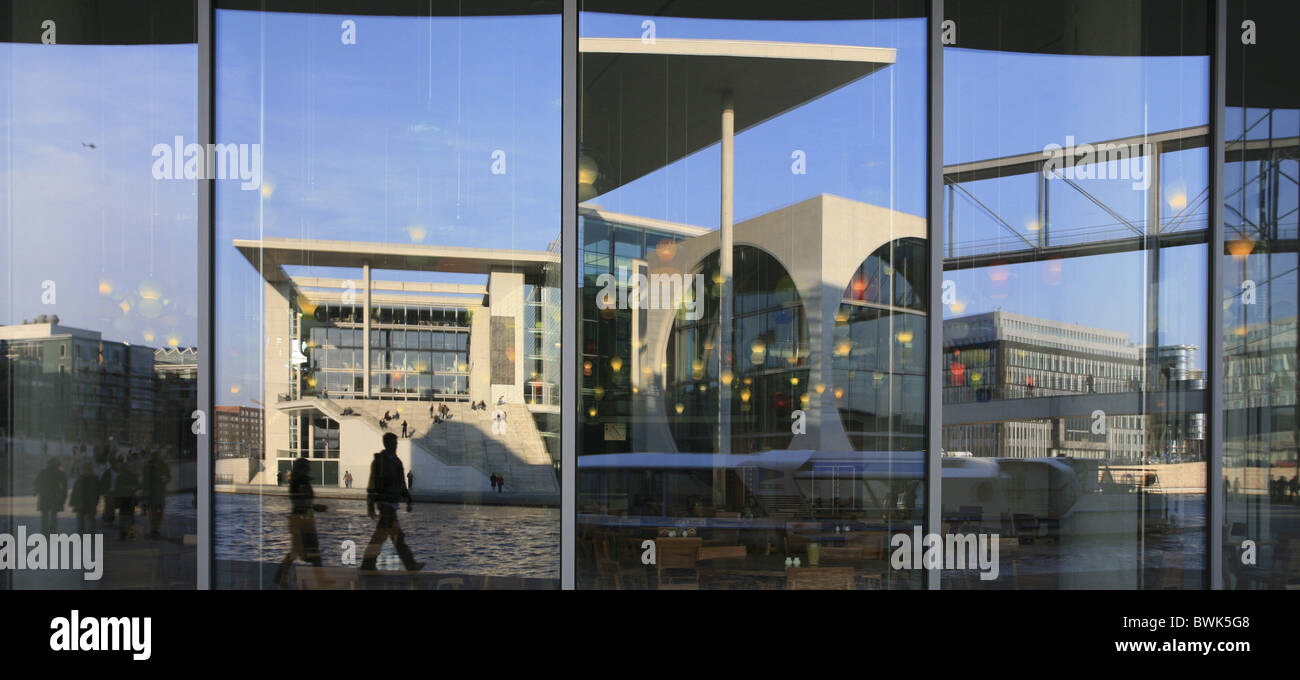 Reflection of the Lueders Building, Governmental Quarter, Berlin, Germany Stock Photo