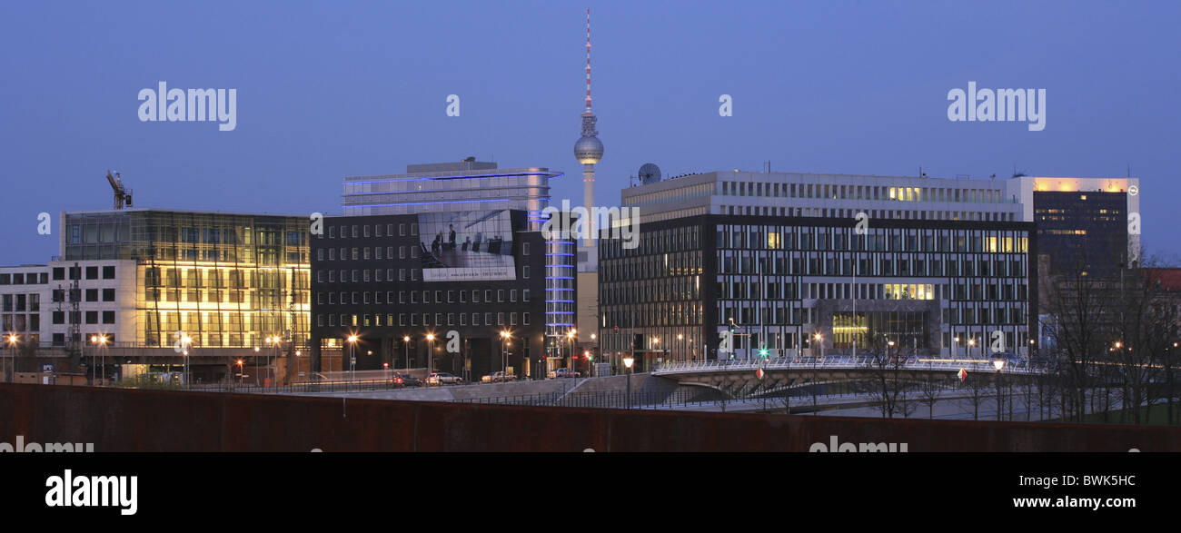 Federal Government Press Office with television tower, Governmental quarter, Berlin, Germany Stock Photo