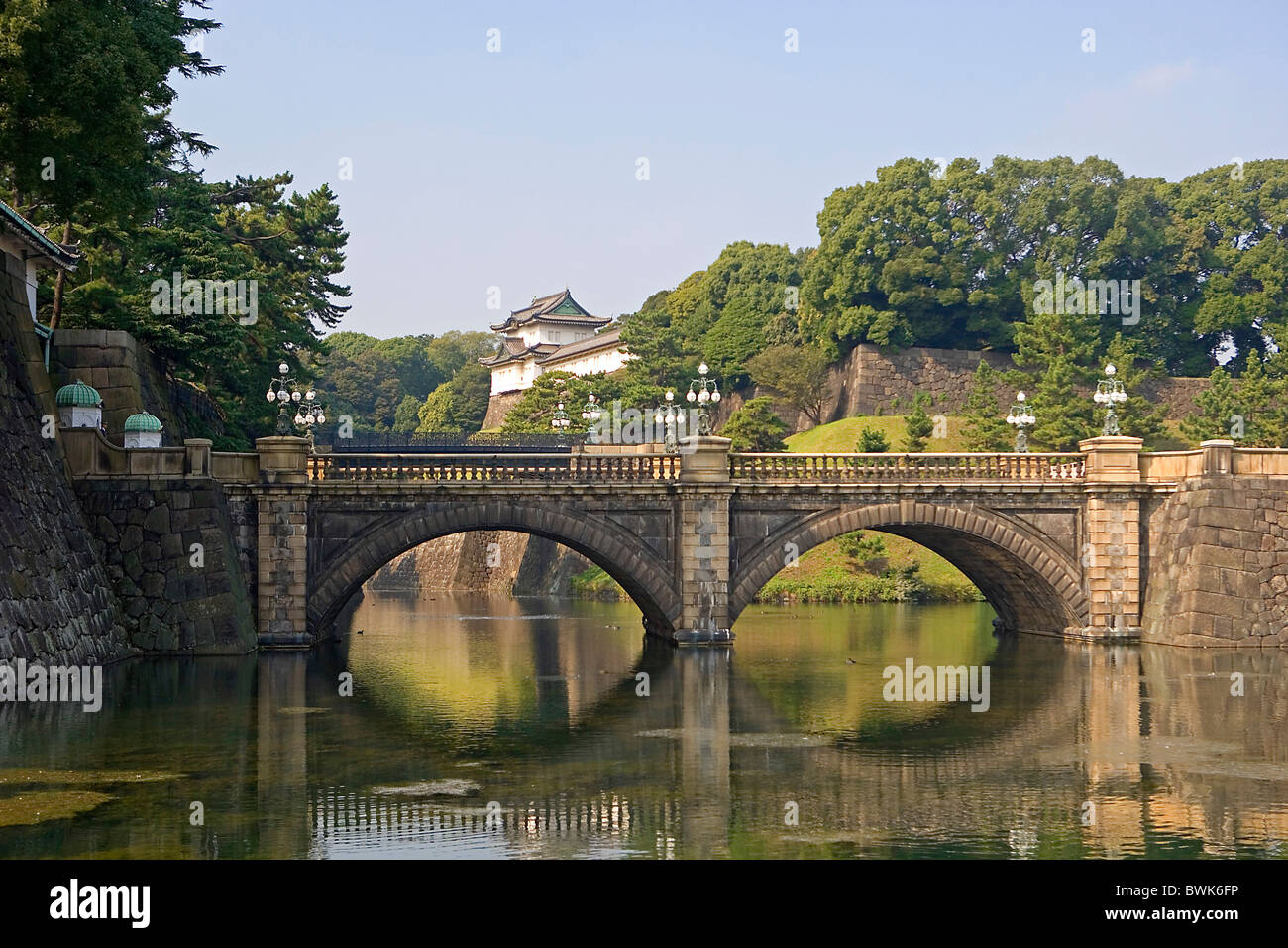 Japan Asia Tokyo Tokyo emperor palace Nijubashi bridge emperor residence Tenno Kokyo castle Edo palace wat Stock Photo