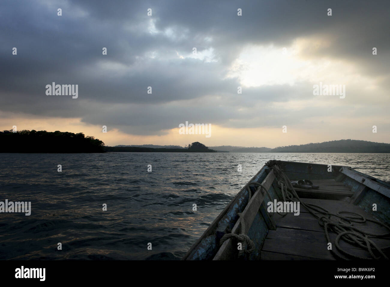 View from a boat at mangrove forest in the evening, Baratang, Middle Andaman, Andamans, India Stock Photo