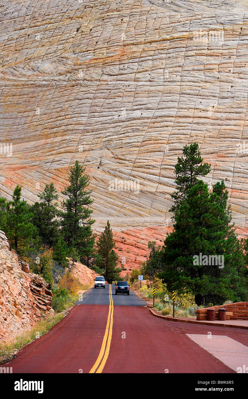 USA America United States North America Utah Zion national park scenery landscape rock cliff cliff scenery Stock Photo