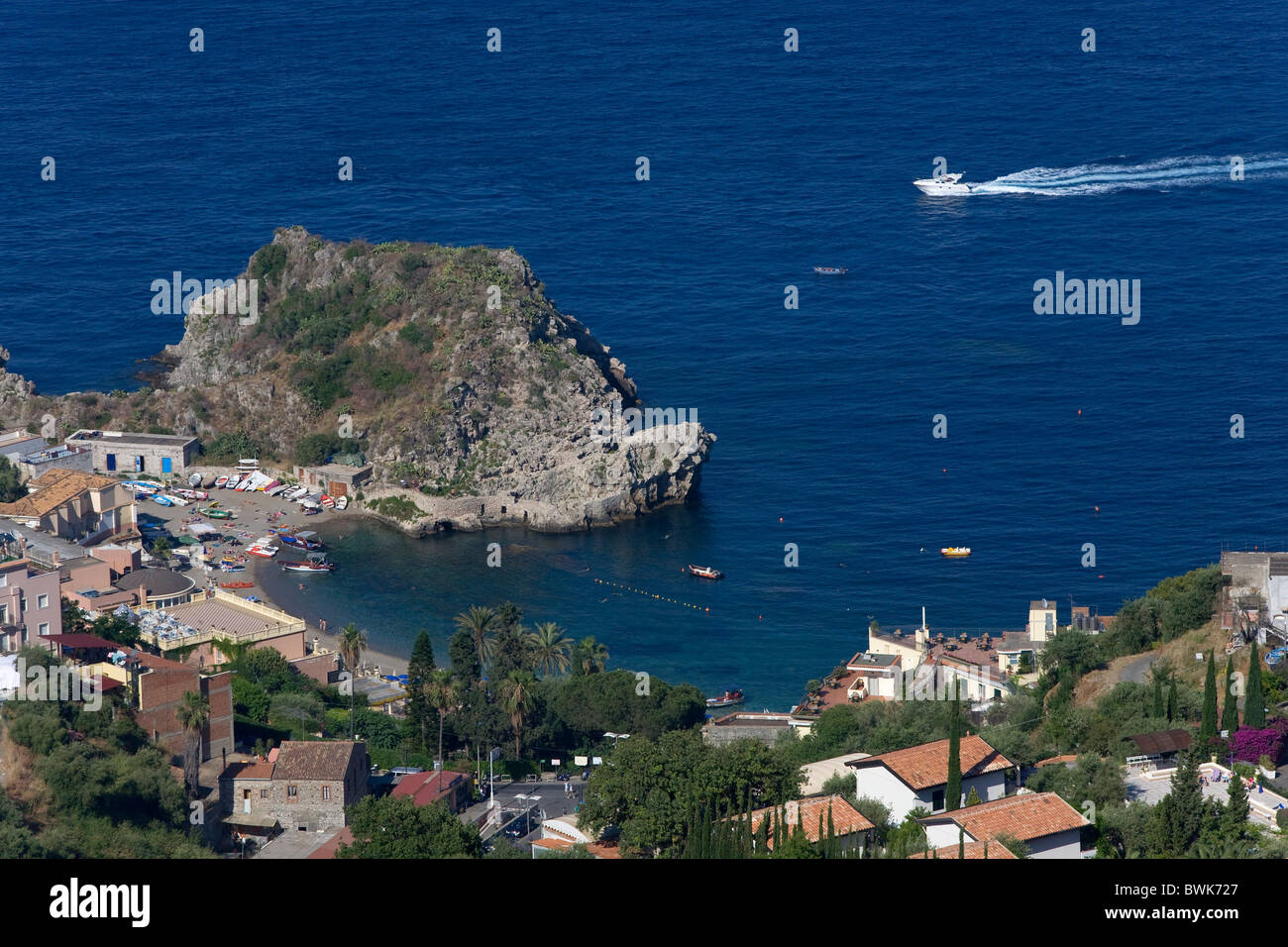 Coast of Taormina, province of Messina, Sicily, Italy, Europe Stock Photo