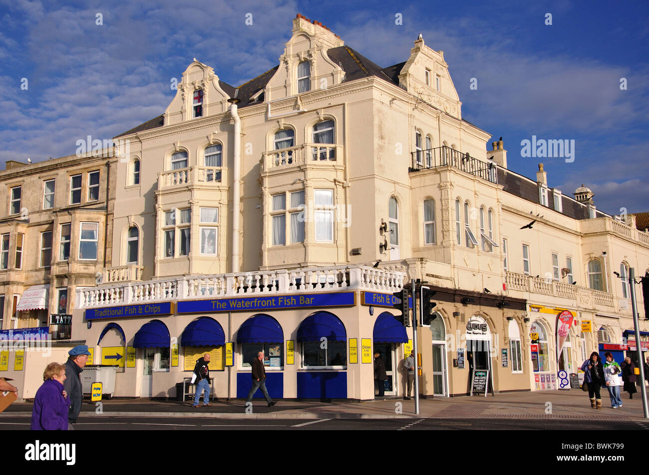Seafront building by The Grand Pier, Weston-super-Mare, Somerset, England, United Kingdom Stock Photo