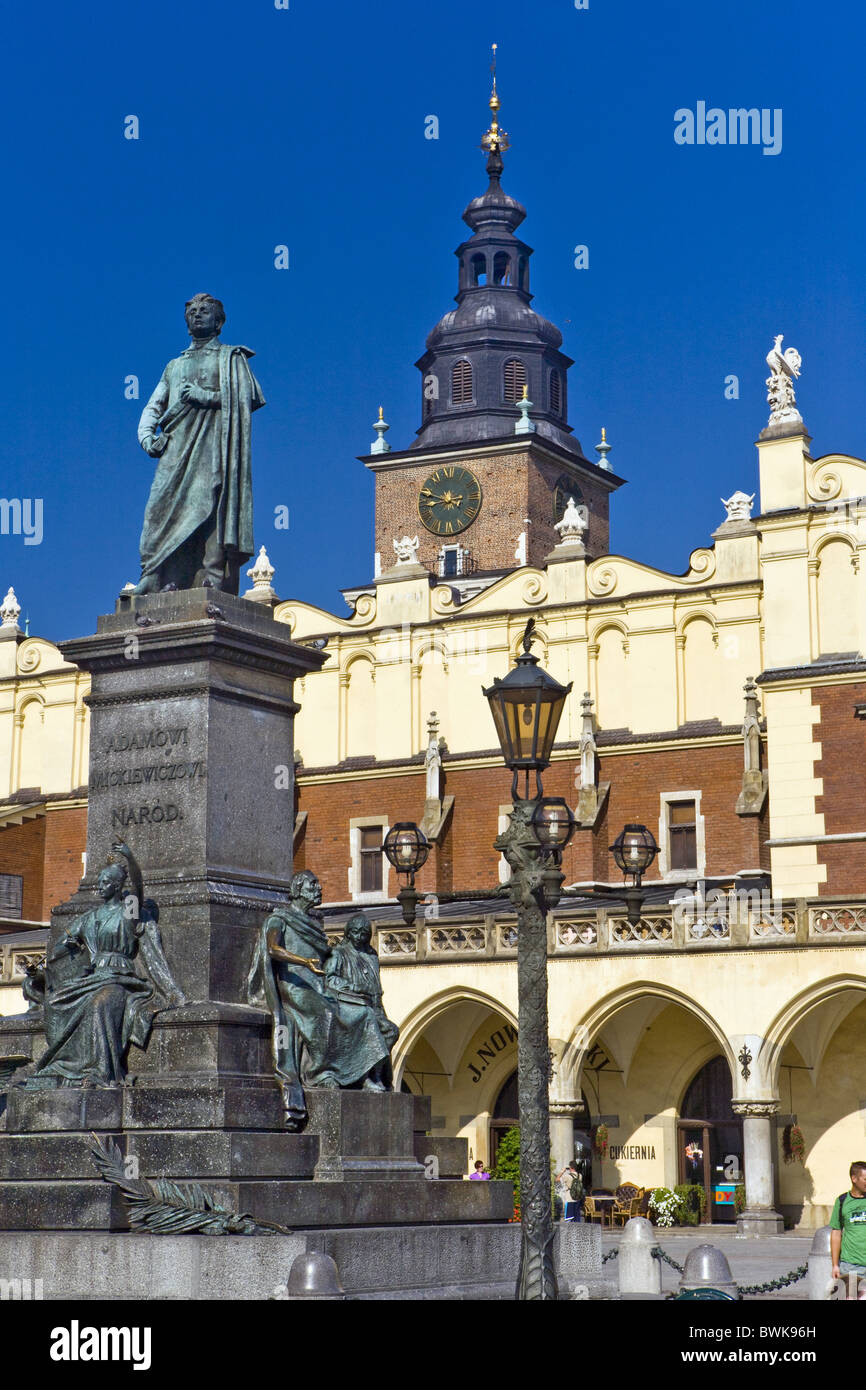 Adam Mickiewicz Monument at Main Market Square Rynek Glowny, Krakow