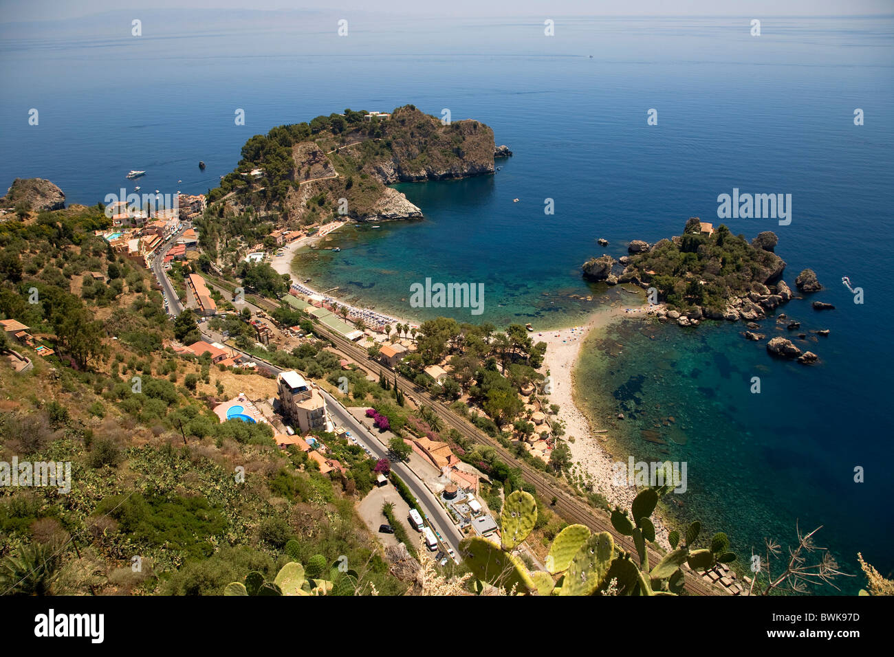 Isole Bella, beach of Taormina, Messina province, Sicily, Italy, Europe Stock Photo