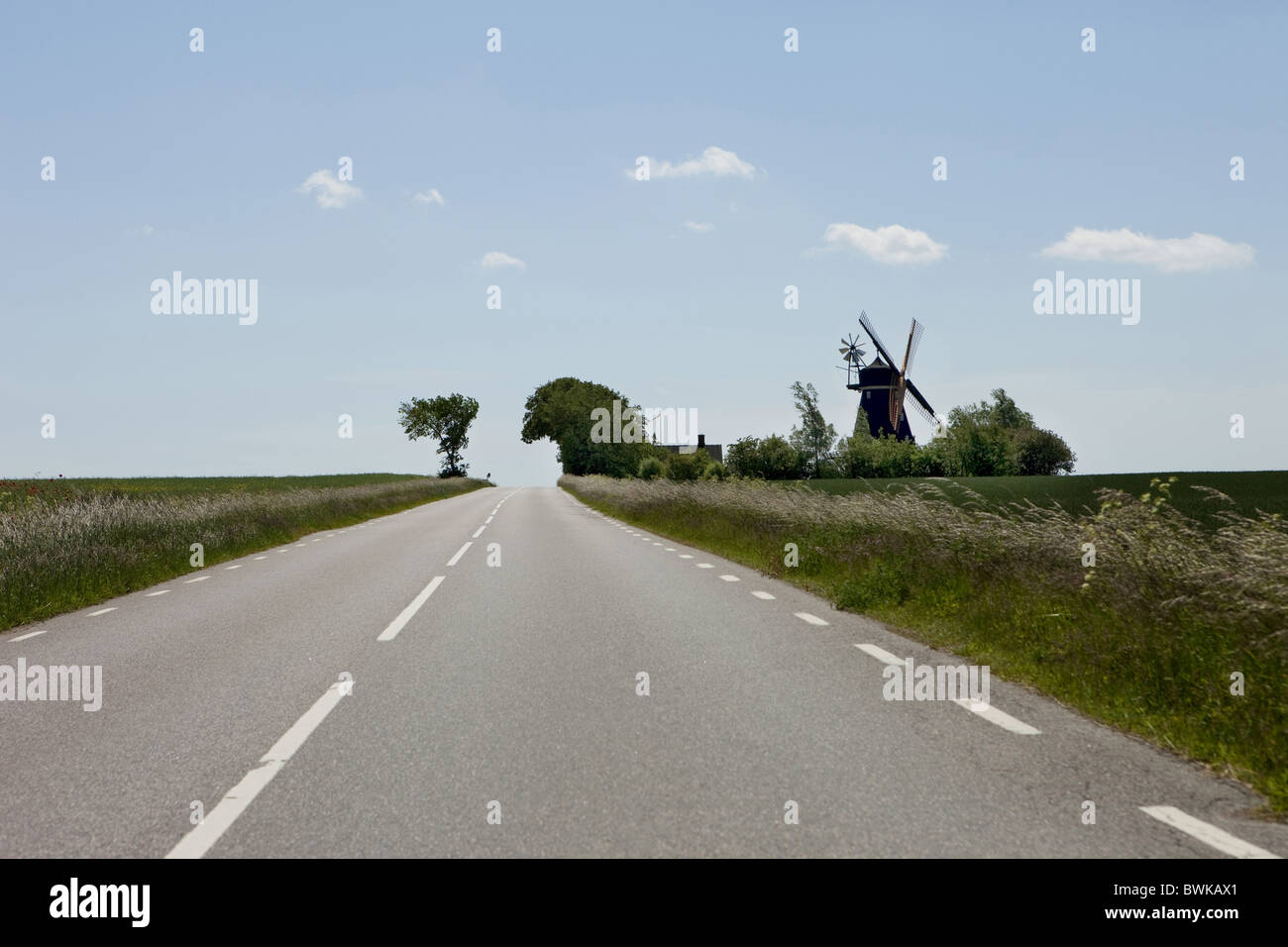 Historical windmill in the countryside, Skane, South Sweden, Sweden
