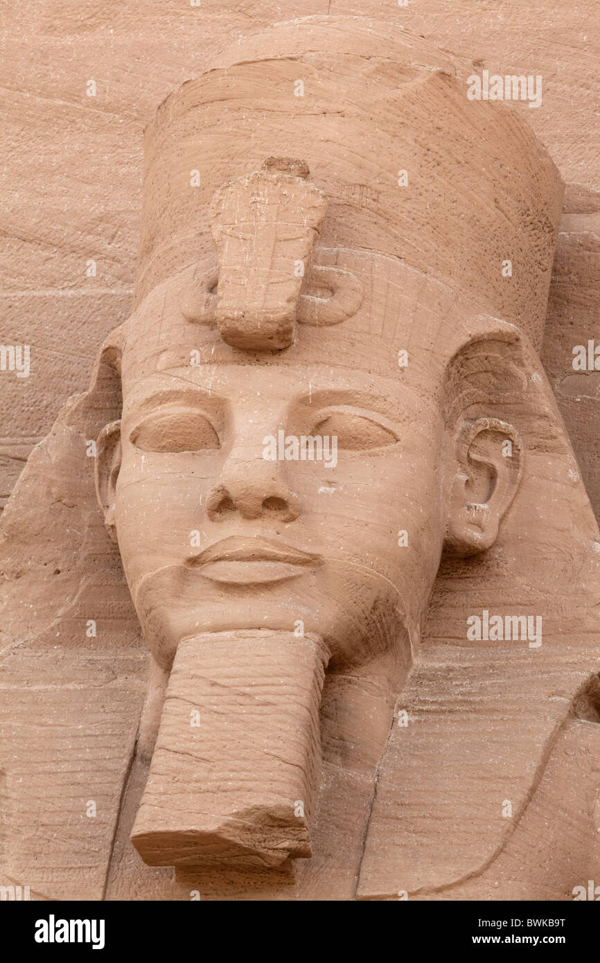 Giant statue at the Temple of Rameses II., Abu Simbel, Egypt, Africa