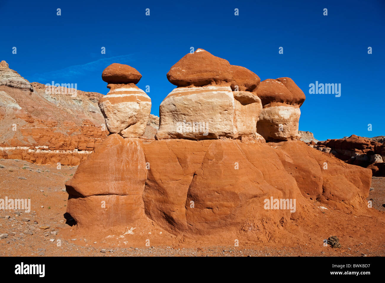 Different coloured sandstone formations, Little Egypt Geologic Site, Utah, USA Stock Photo