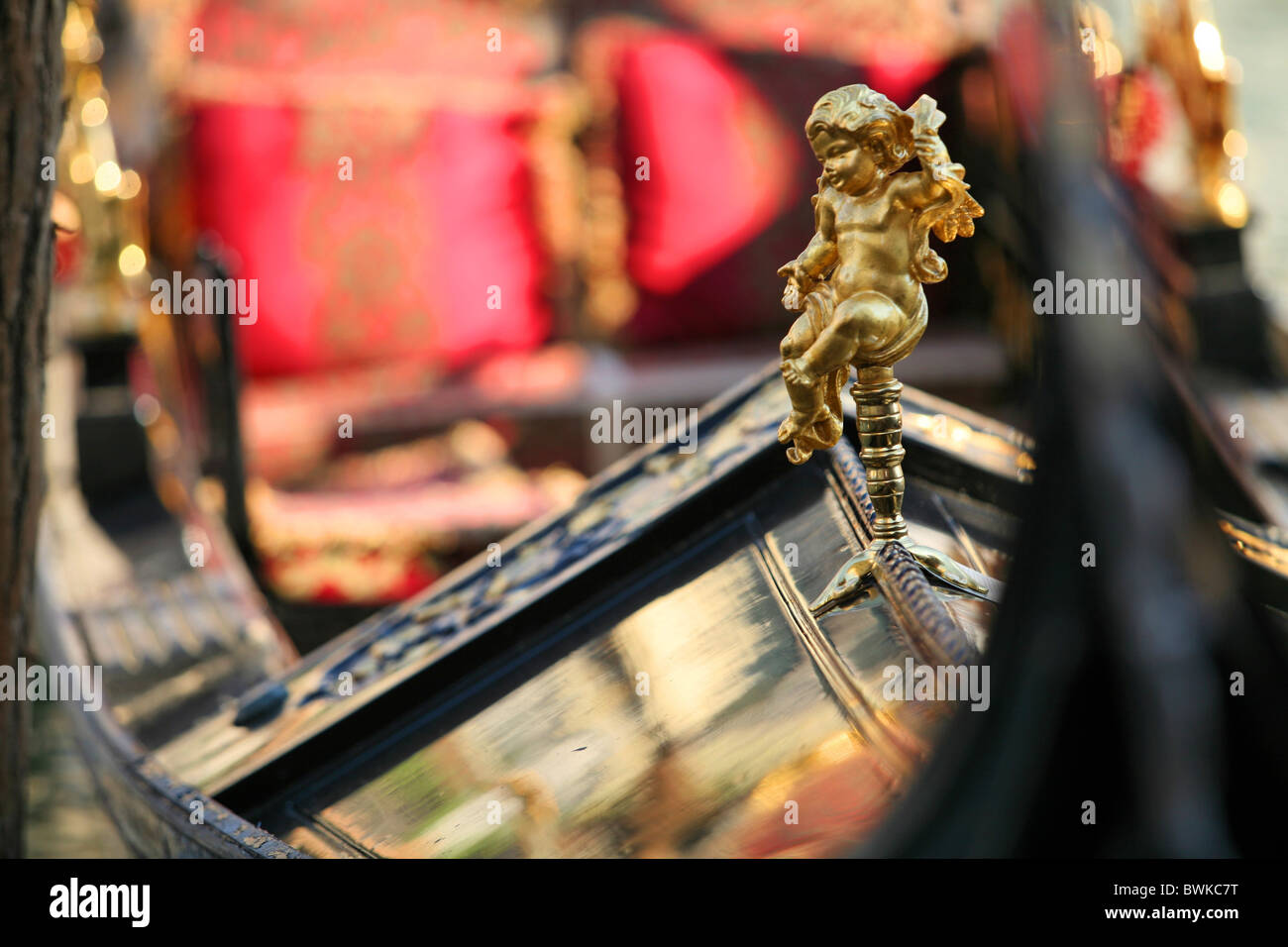 gondolas gondola detail figure Golden decoration Venice Italy Stock ...