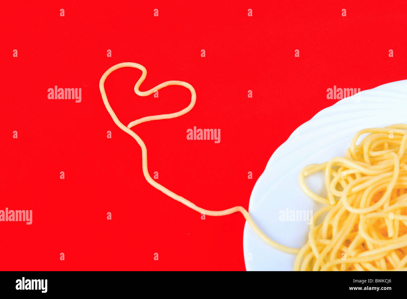spaghetti heart form heart Heartshaped Red love symbol studio plate