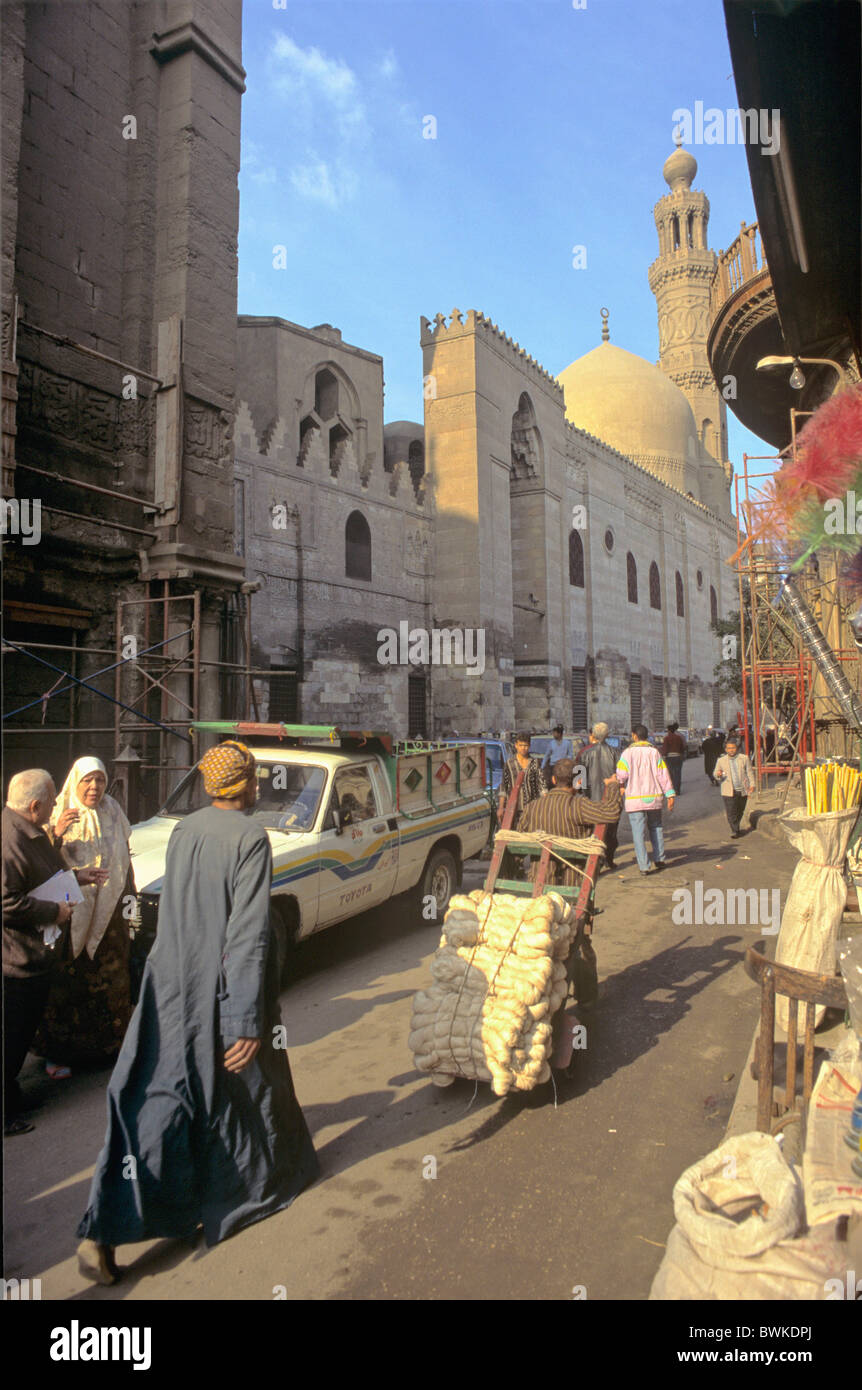 Egypt North Africa Cairo Mouizzly Din Allah street street scene person town city Stock Photo