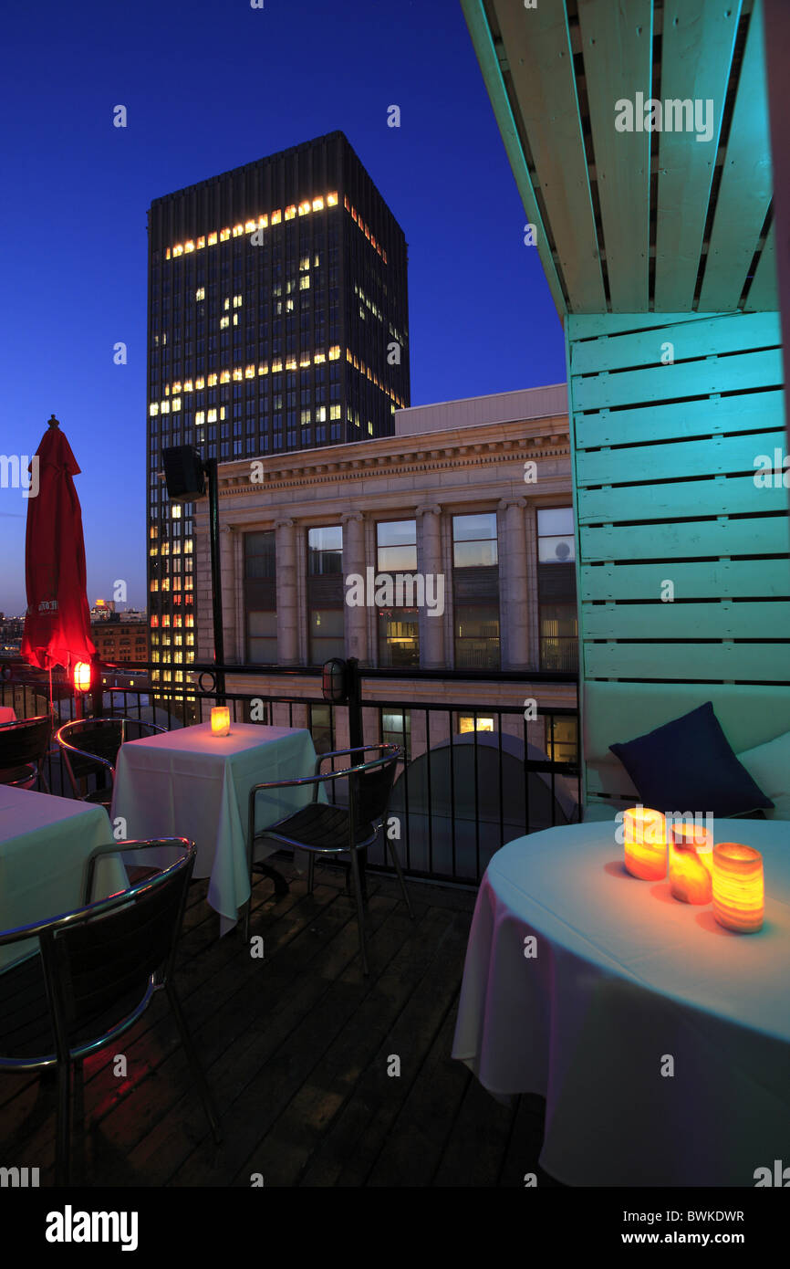Rooftop terrace, Hotel Place D'Armes, Montreal, Quebec, Canada Stock