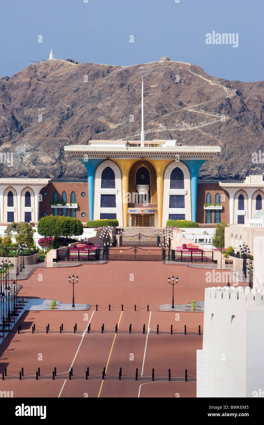 Oman Arabia East Maskat town city Muscat Al Alam palace sultan monarchy ...