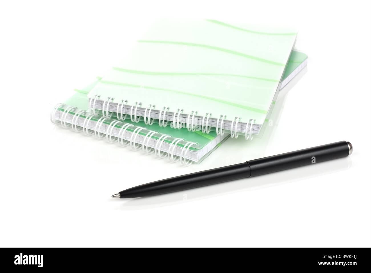 Notebook and pen on a white background Stock Photo Alamy