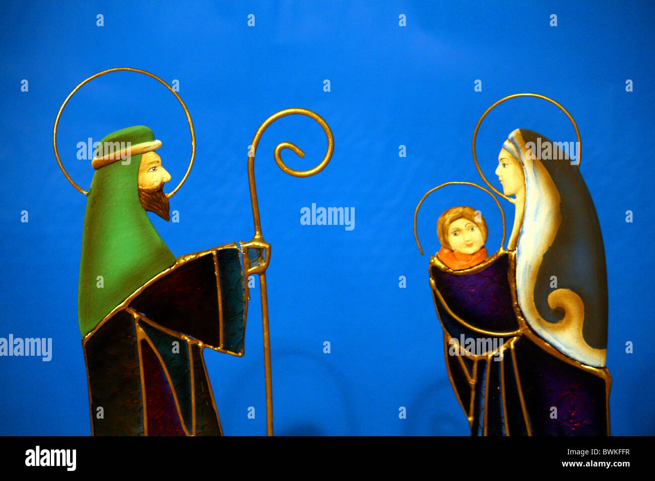 Nativity with Holy Family in a manger at Christmas Stock Photo Alamy