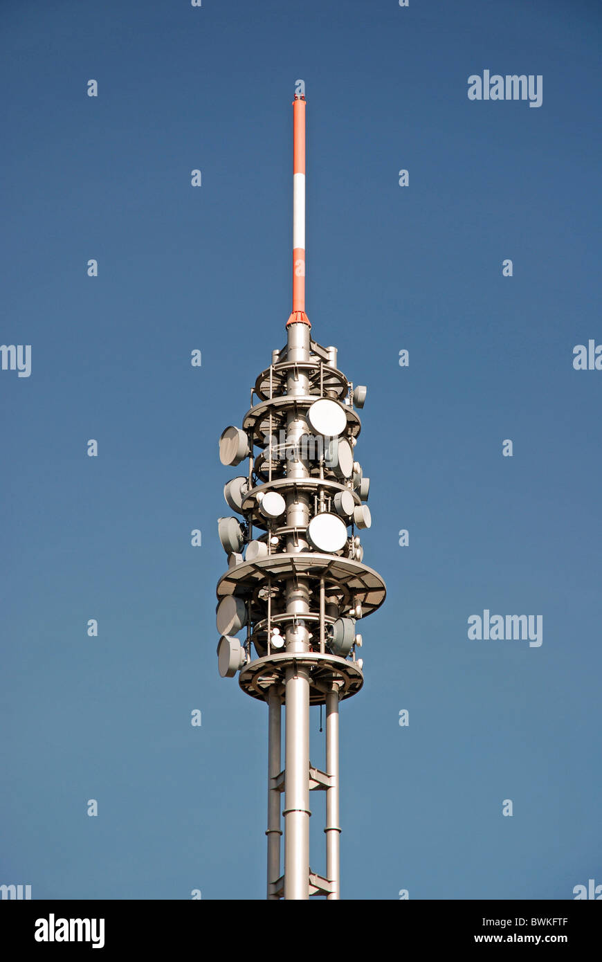 Telecom directional radio antennas antenna mast pole telecommunications  communication technology technics di Stock Photo - Alamy