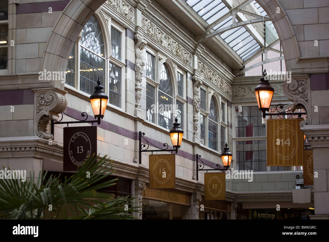 St Michaels Row Grosvenor Shopping Centre Arcade Chester England UK ...