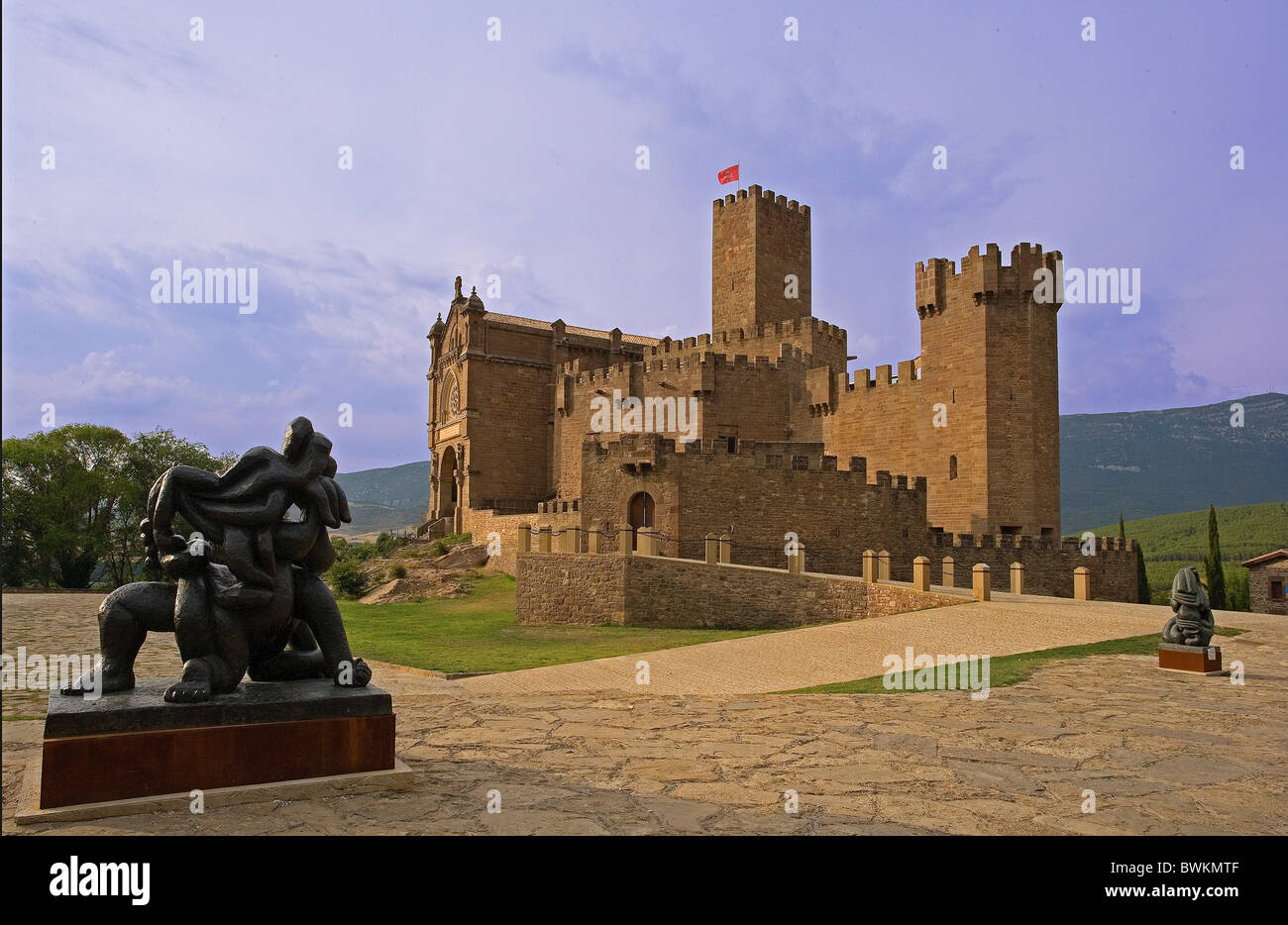 Spain Europe Navarre province Castillo de Javier fortress castle Stock Photo